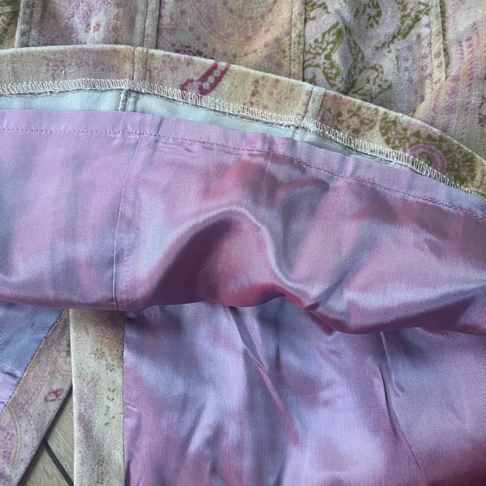Vintage Beth Bowley Paisley Velvet Skirt | Size 2 | Button Front | Lined